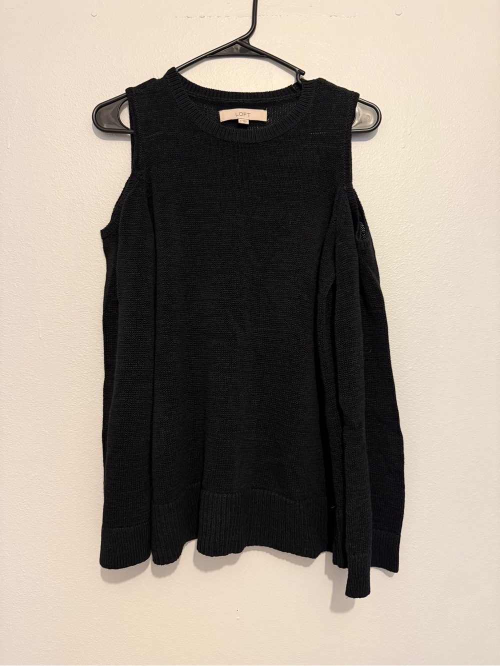 LOFT Black Cold-Shoulder Sweater